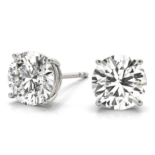 14K White Gold Diamond Stud Earrings