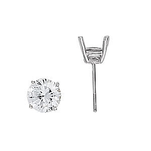 14K White Gold Diamond Stud Earrings