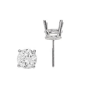 0.1CT Lab Diamond 14K White Gold Stud Earrings