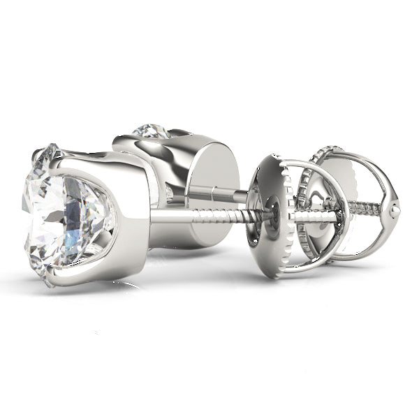 14K White Gold Lab Diamond Stud Earrings 0.05CT