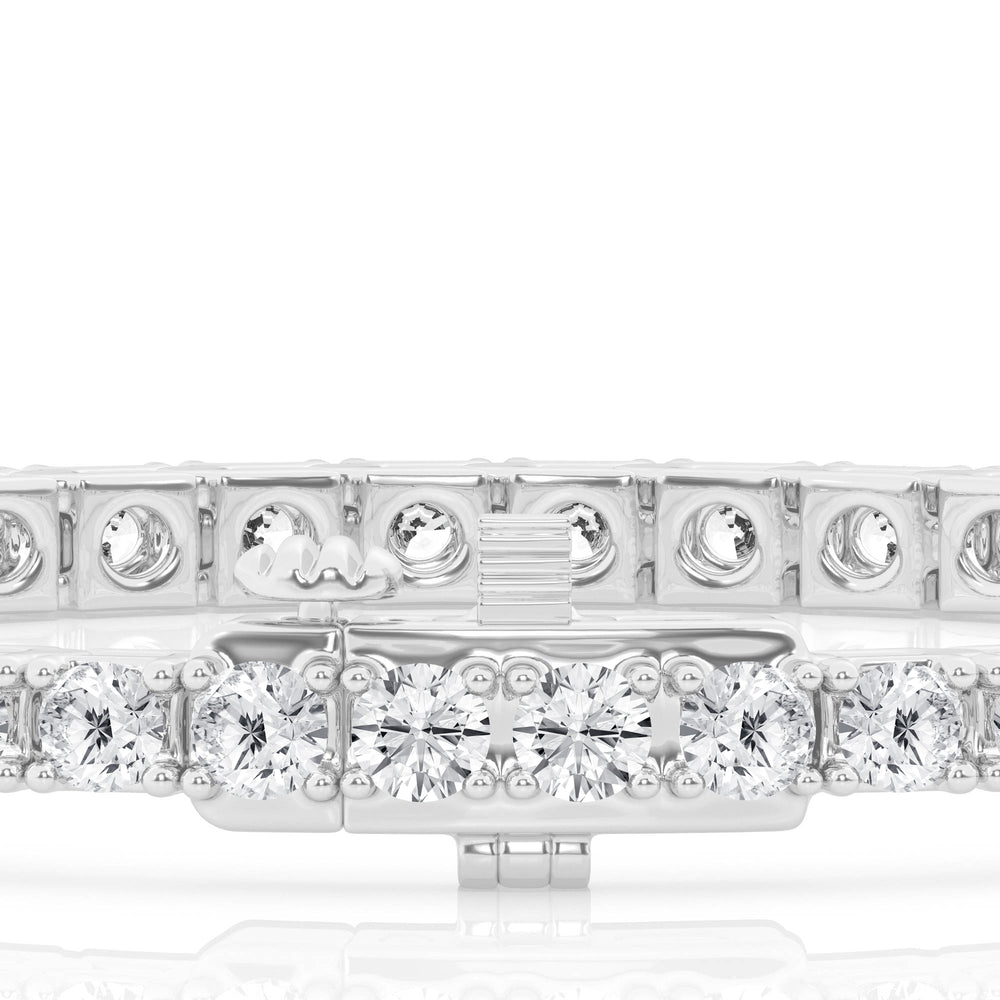 14K White Gold 4ctw Lab Diamond Round Tennis Bracelet