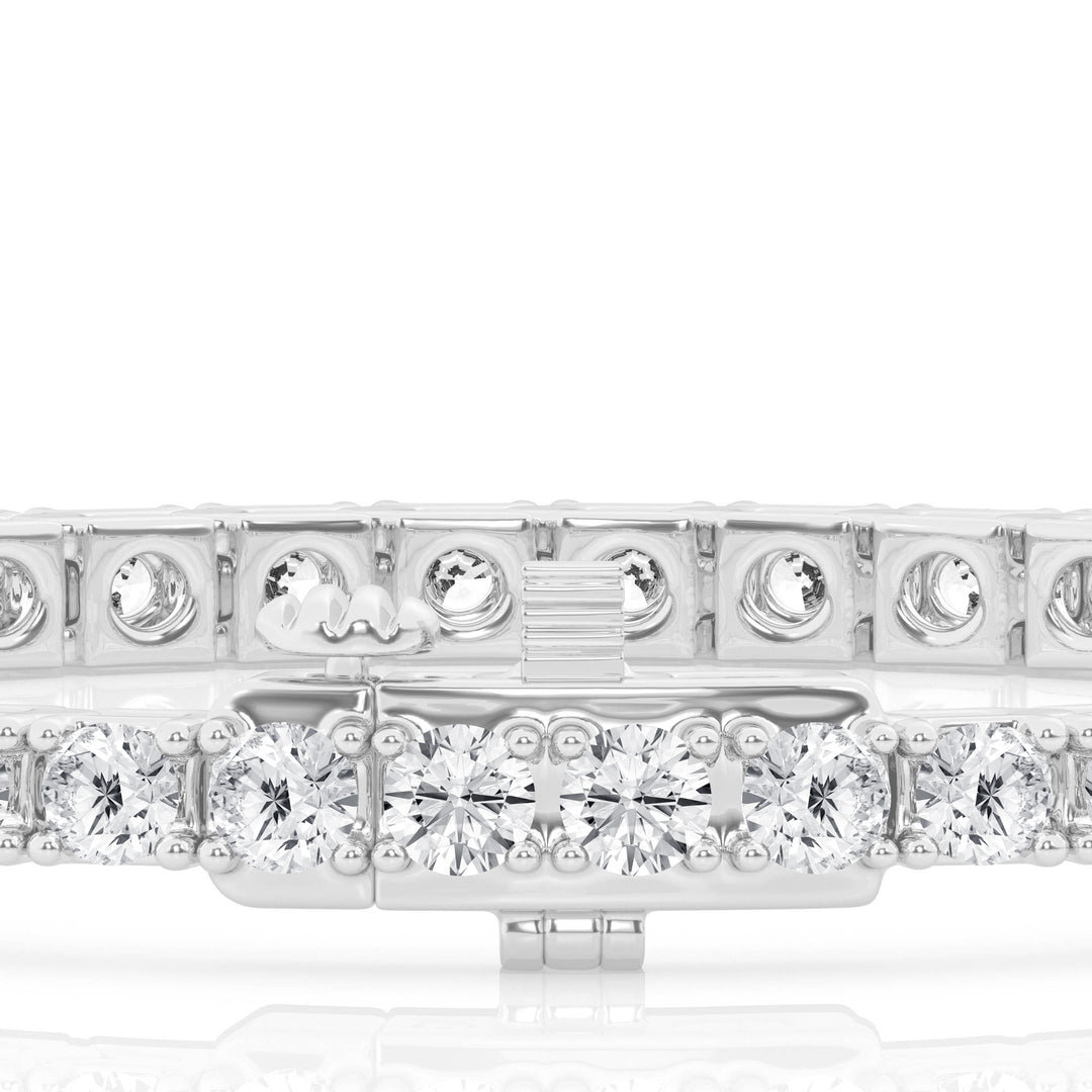 14K White Gold 4ctw Lab Diamond Round Tennis Bracelet
