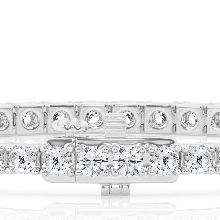 14K White Gold 4ctw Lab Diamond Round Tennis Bracelet