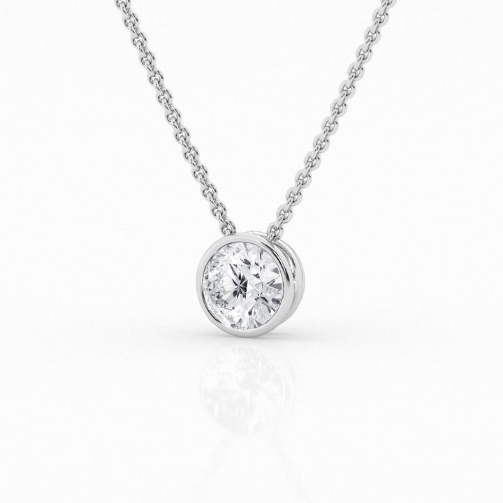 1 ct Round Centre Stone - Bezel Pendant