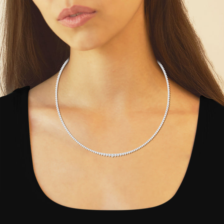 15 Carat Lab Diamond Rivera Necklace in 14K White Gold