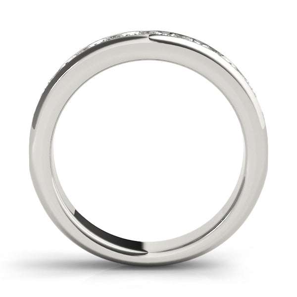 14K White Gold Multi-Diamond Wedding Band