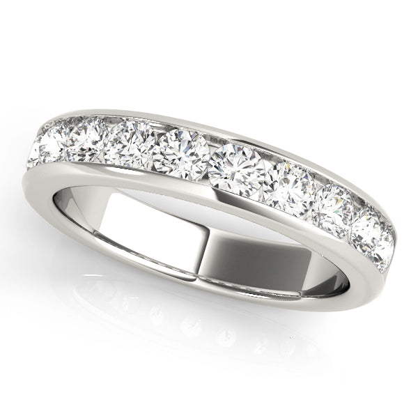 14K White Gold Multi-Diamond Wedding Band