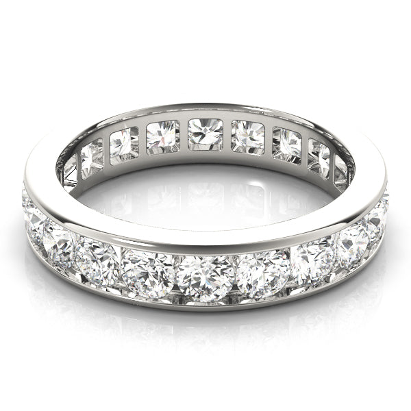 14K White Gold Round Diamond Wedding Band