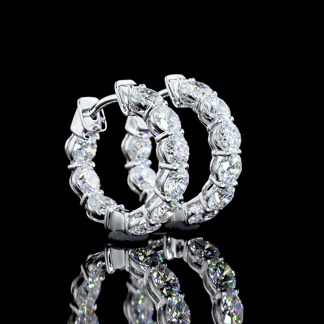 14K WHITE GOLDHuggies Earrings