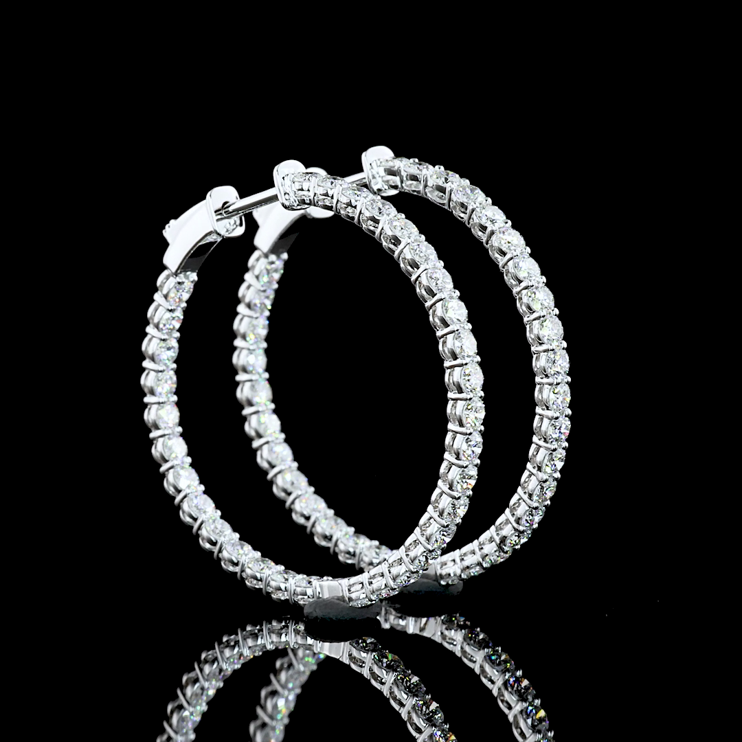 14K WHITE GOLDHoops Earrings