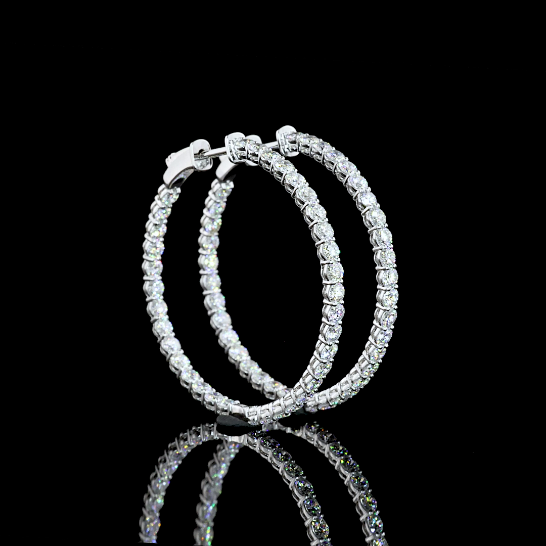 14K WHITE GOLDHoops Earrings