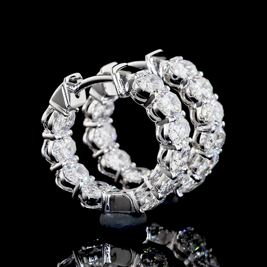 14K WHITE GOLDHuggies Earrings