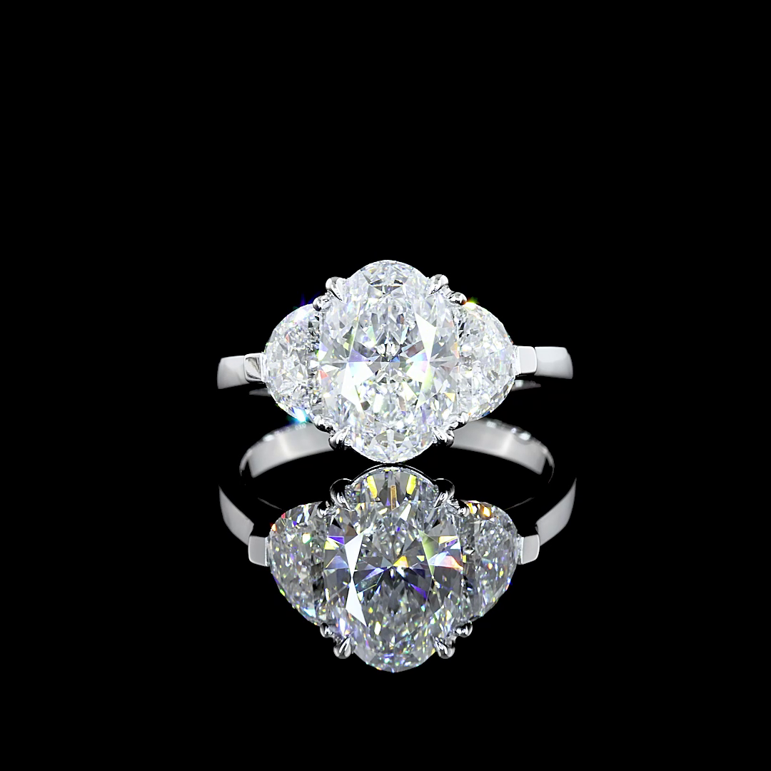 14K WHITE GOLD3 Stones Ring