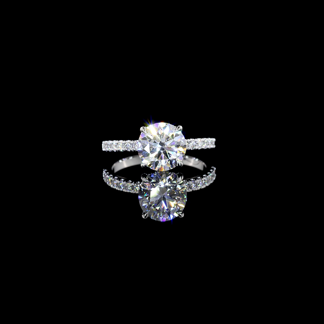 14K WHITE GOLDHidden Halo Ring