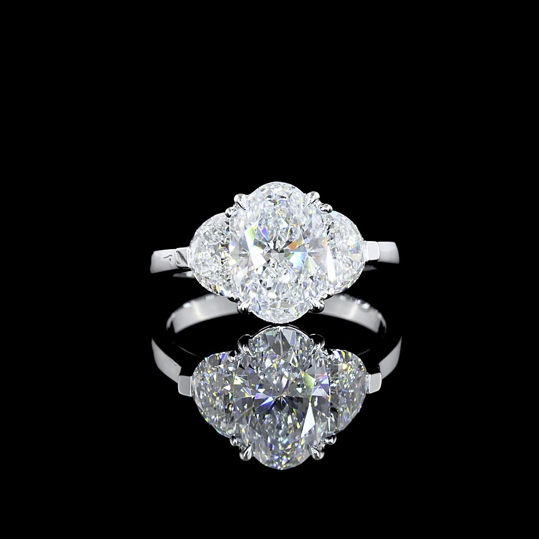 14K WHITE GOLD3 Stones Ring