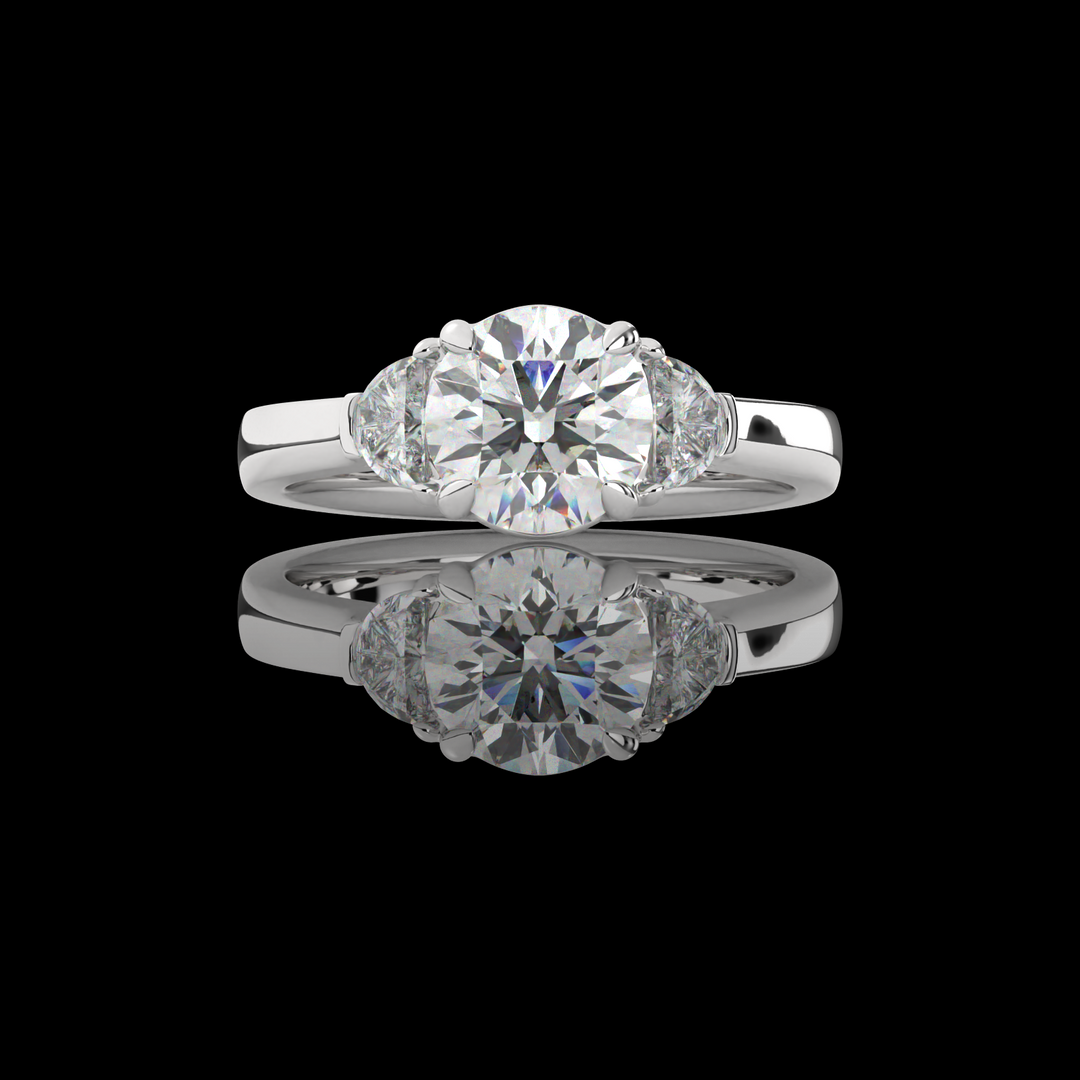 14K WHITE GOLD3 Stones Ring