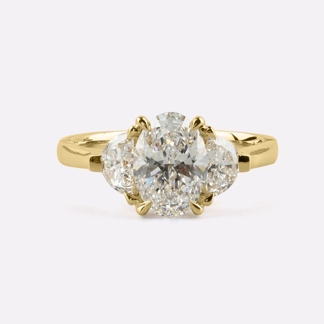 14K YELLOW GOLD3 Stones Ring