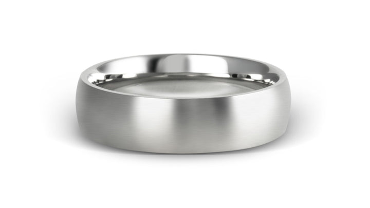 Minimal Matte Stainless Steel Ring with Slight Dome: 6mm. Comfort-Fit.